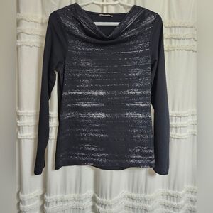 Sandwich Black and Silver Top. Size Medium